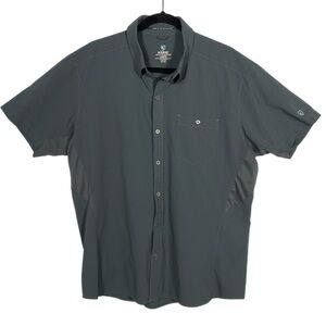 Kuhl Men's Dark Gray Casual Button Down Short Sleeve Shirt size Large